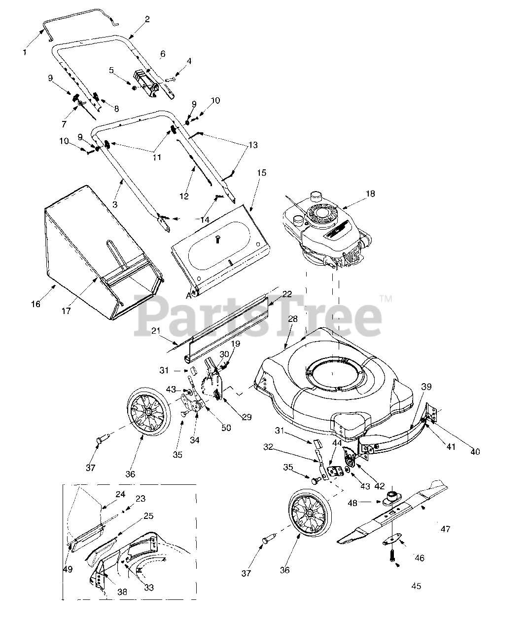 craftsman m260 parts diagram