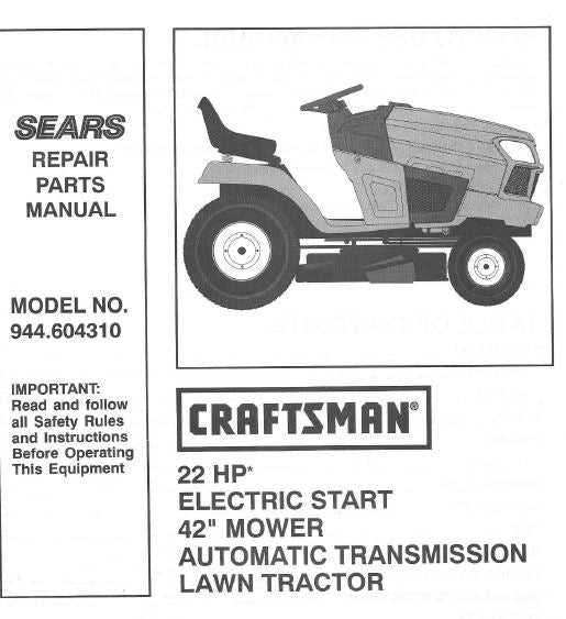 craftsman m260 parts diagram