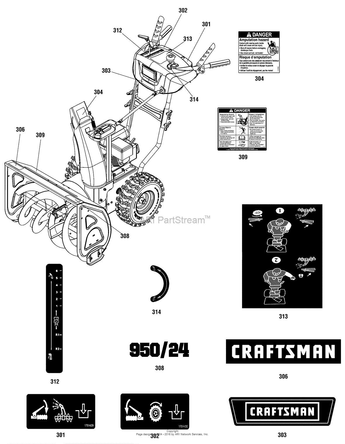 craftsman snow blower parts diagram