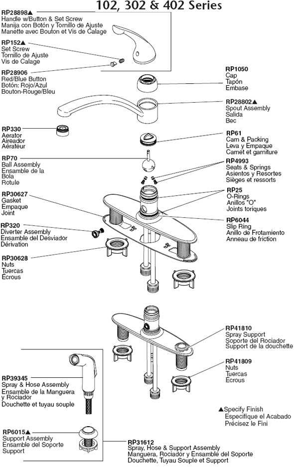 rv kitchen faucet parts diagram