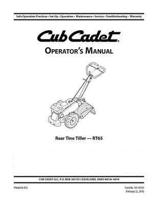 cub cadet rt 65 tiller parts diagram