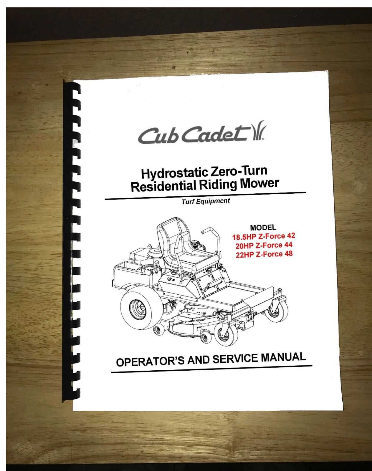 cub cadet zt1 42 parts diagram