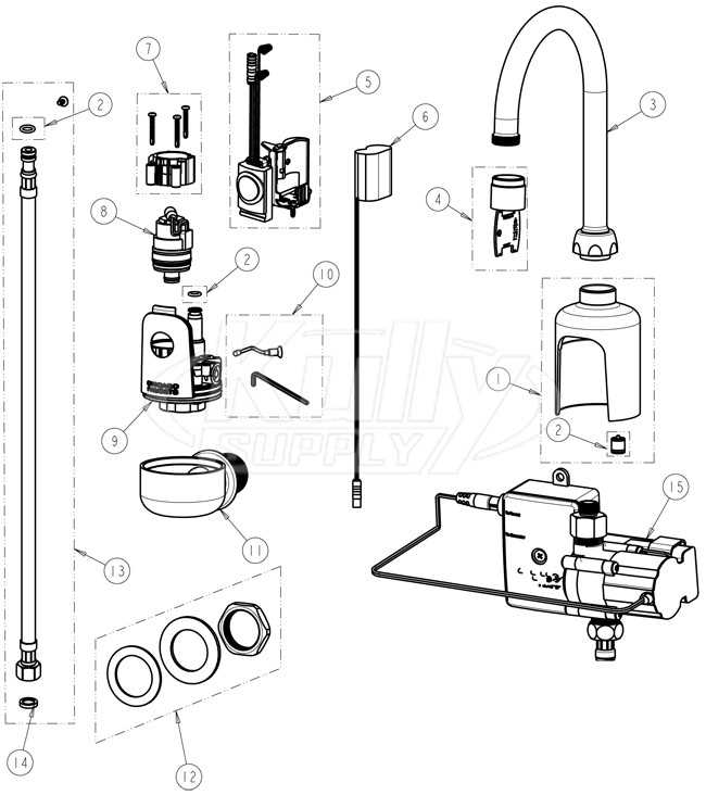 wall mount faucet parts diagram