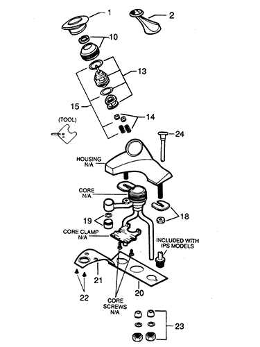 bathroom faucet diagram parts