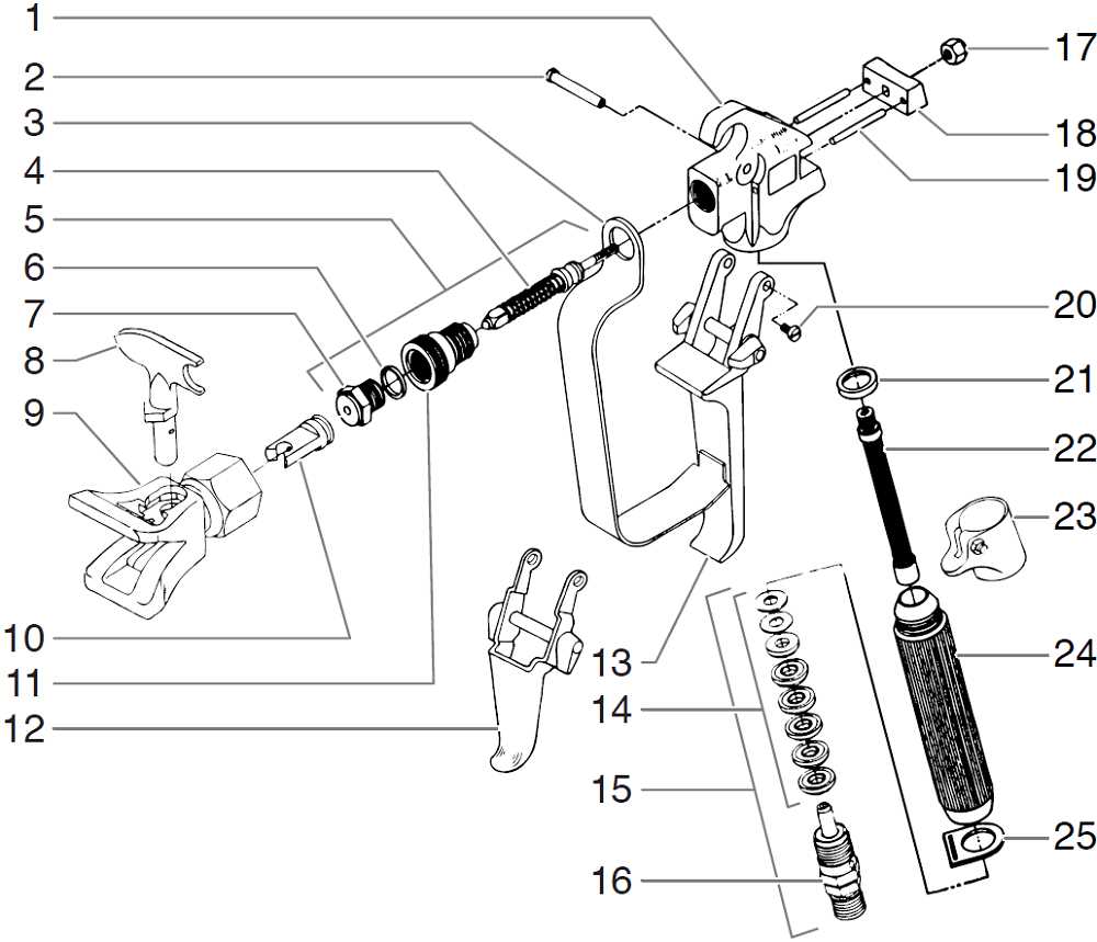 spray gun diagram parts