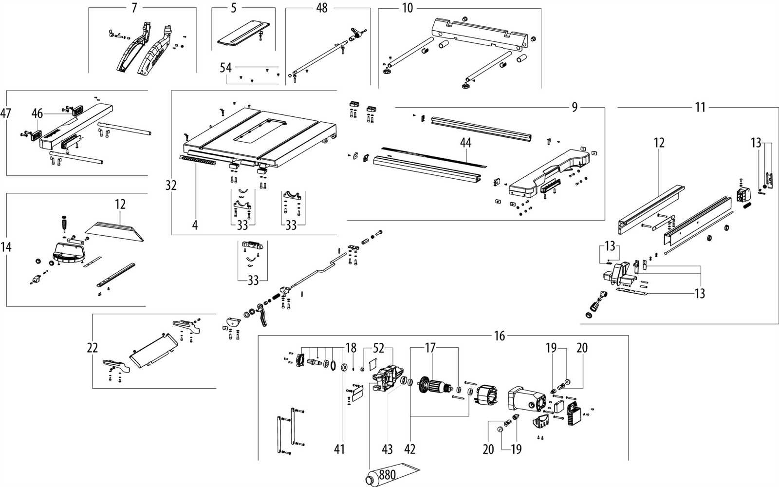 delta table saw parts diagram