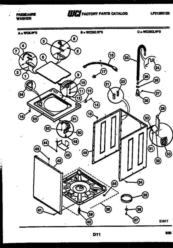 frigidaire washer dryer combo parts diagram