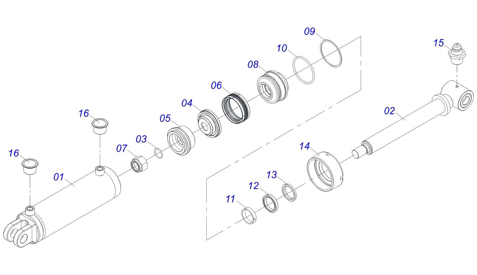 diagram hydraulic cylinder parts