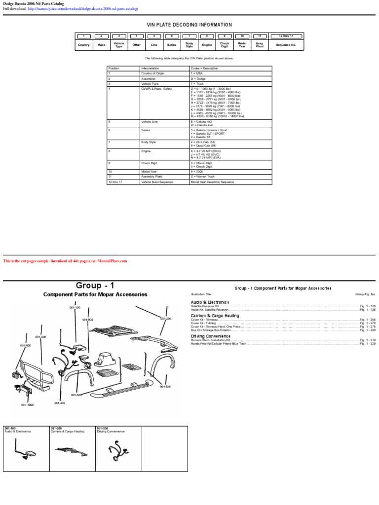 dodge dakota parts diagram