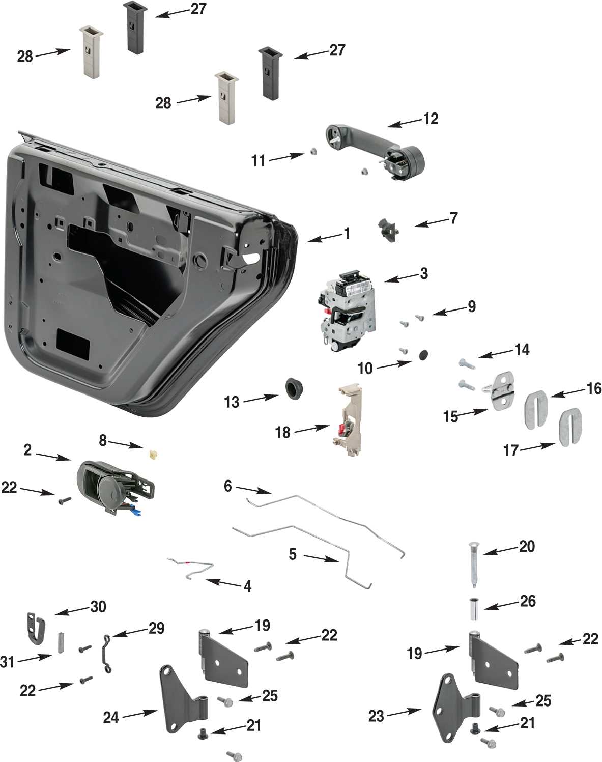 jeep wrangler door parts diagram