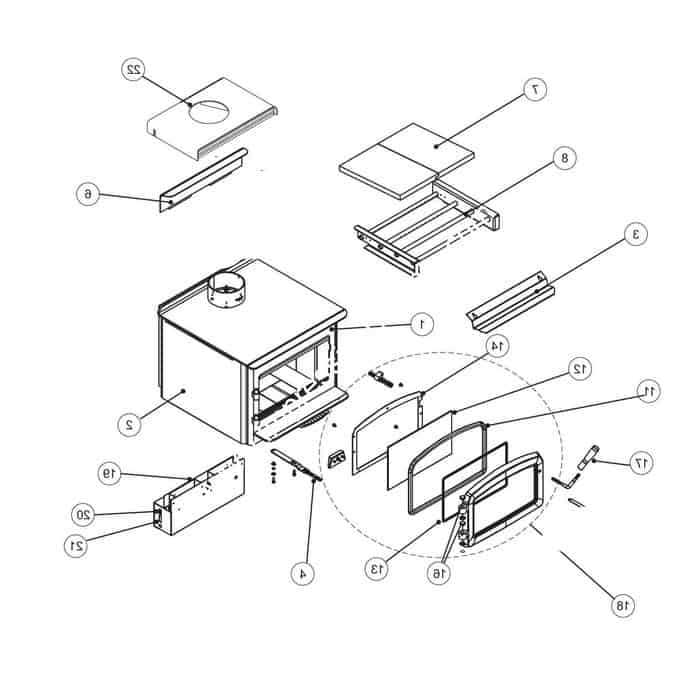 wood stove parts diagram