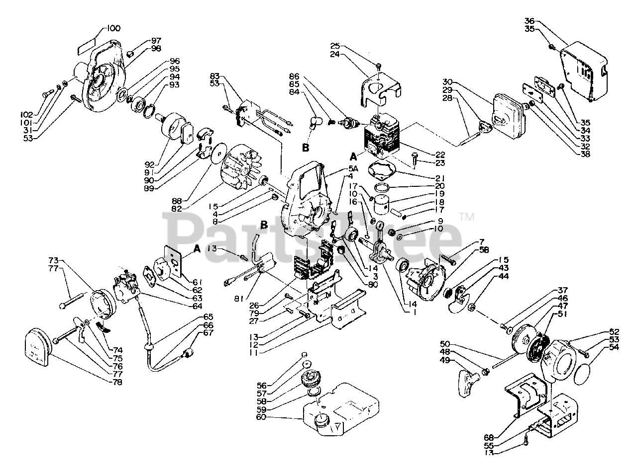 echo string trimmer parts diagram