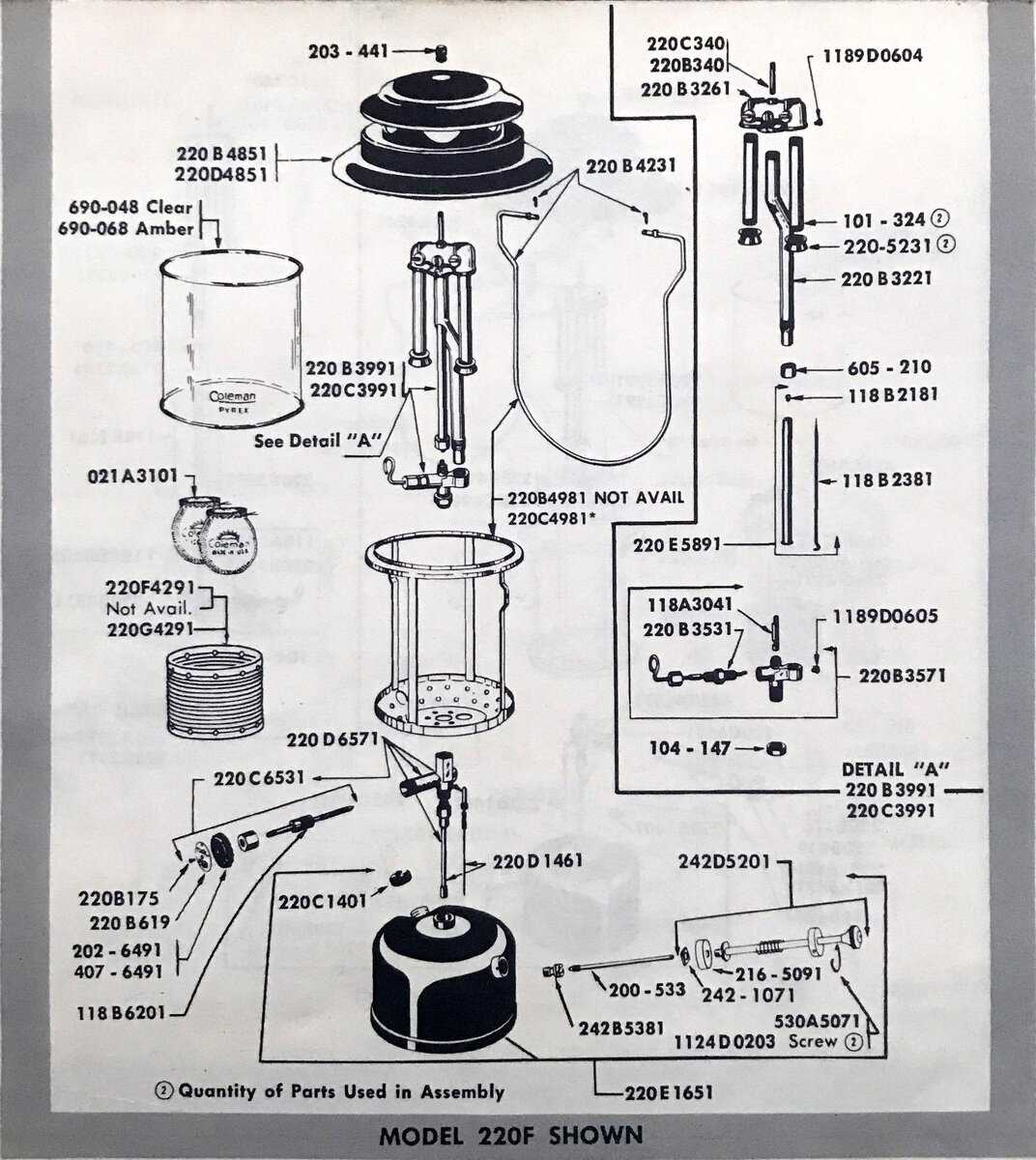 coleman lantern parts diagram