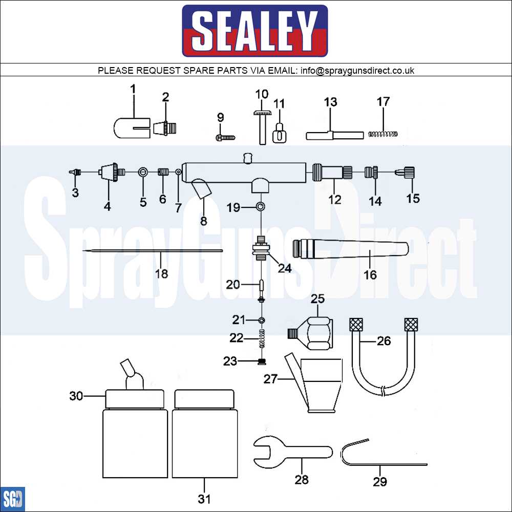 airbrush parts diagram