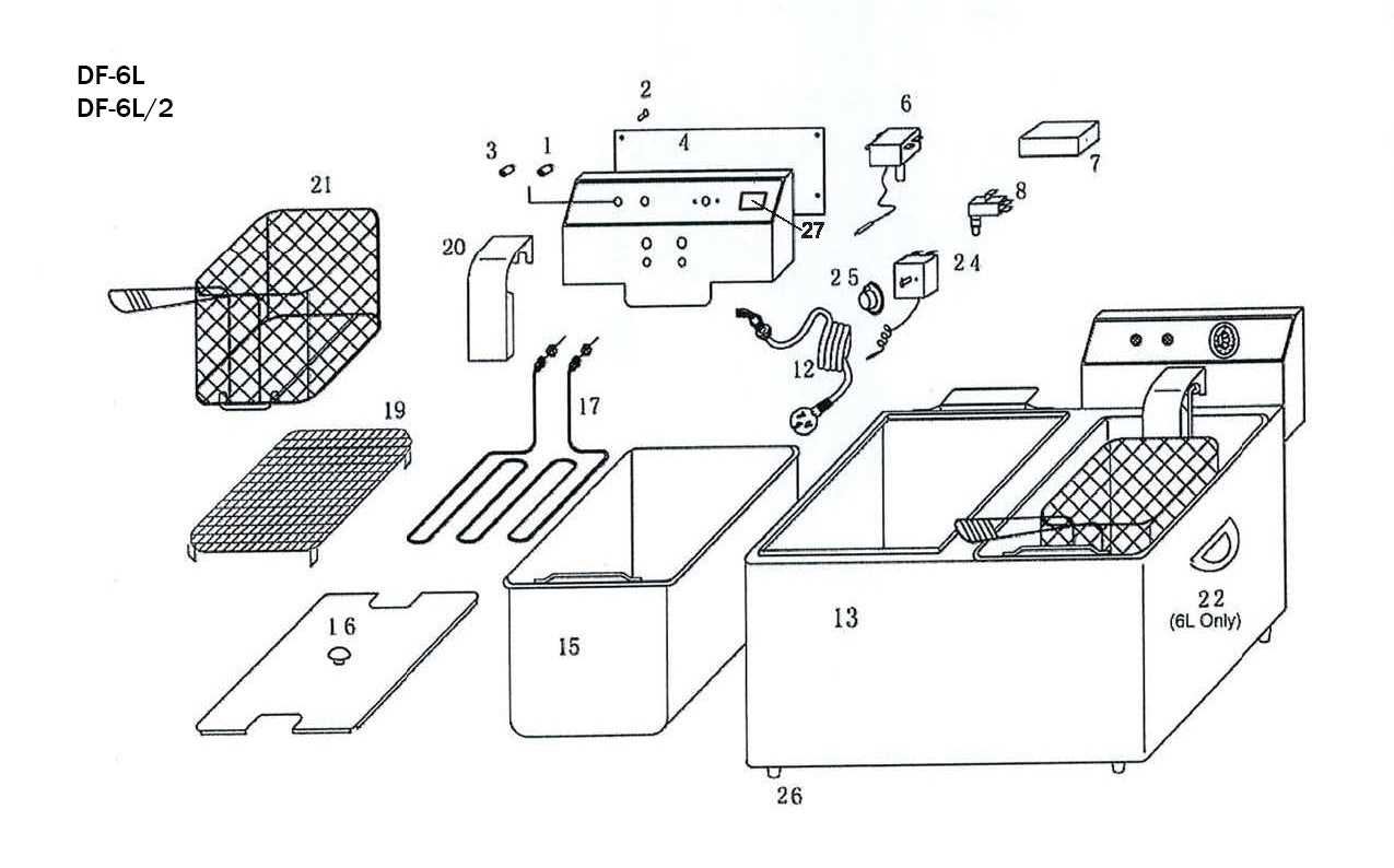 air fryer parts diagram