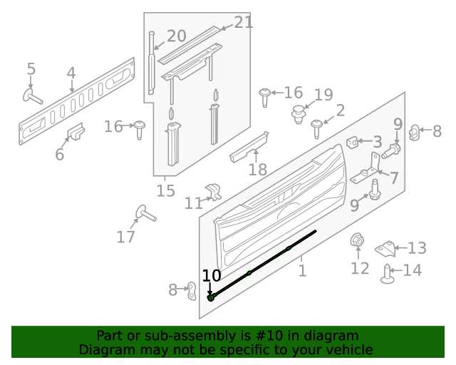 ford f 150 tailgate parts diagram