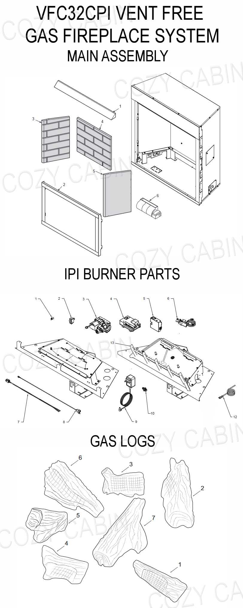 parts of a fireplace diagram