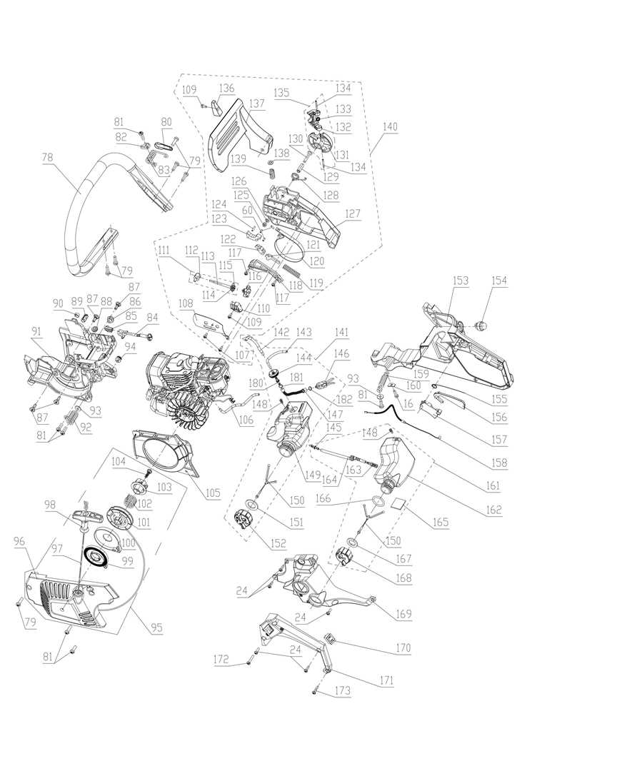 parts of a chainsaw diagram