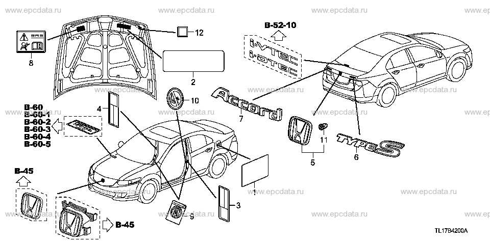 front end honda accord body parts diagram