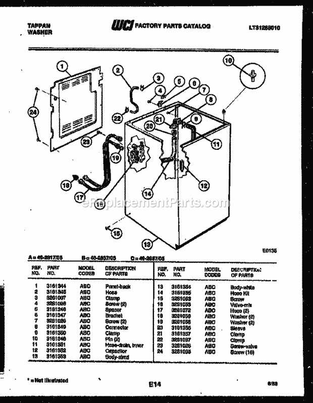 frigidaire washing machine parts diagram