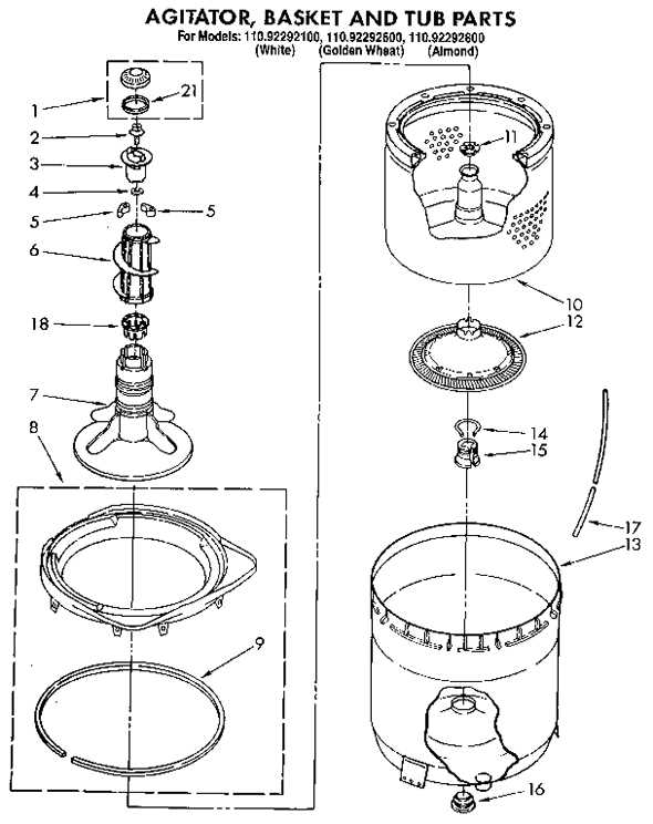 kenmore washer model 110 parts diagram