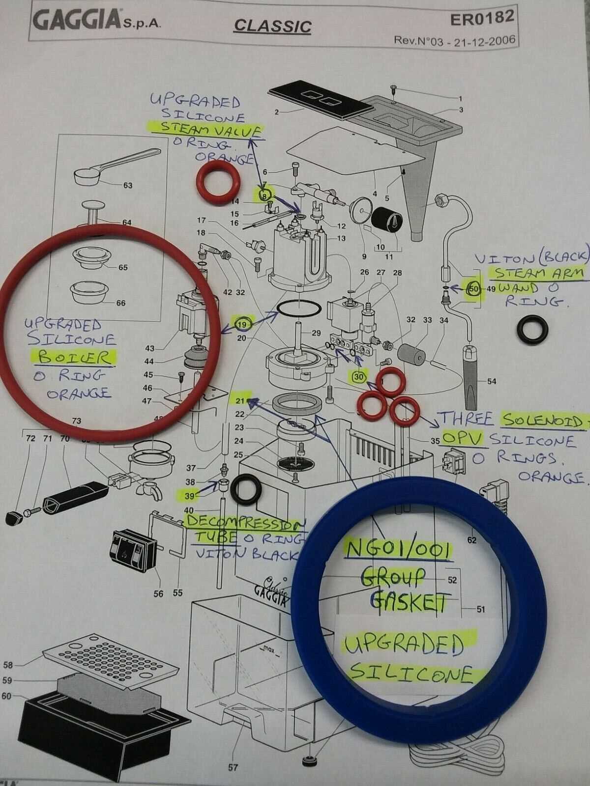 gaggia classic parts diagram