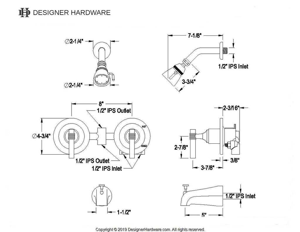 diagram shower faucet parts