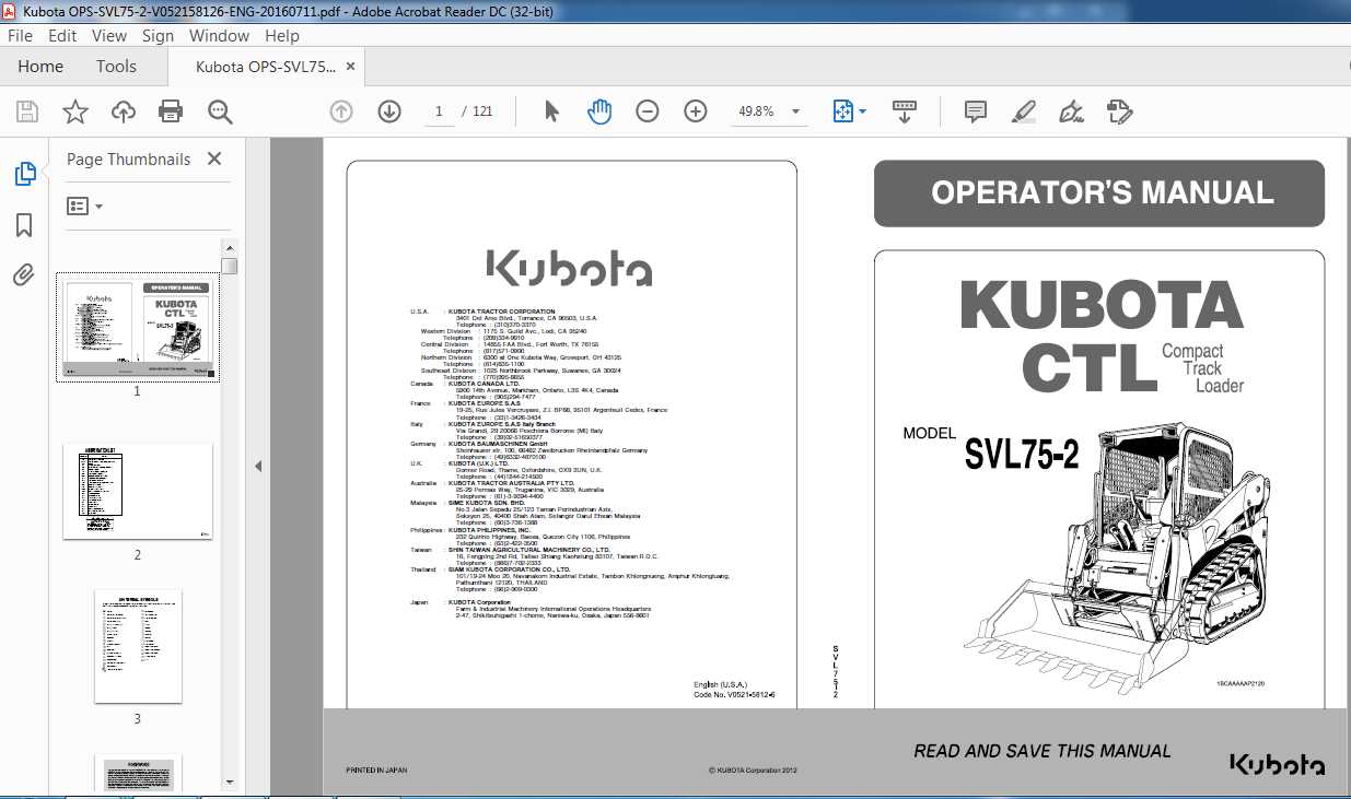 kubota svl75 parts diagram