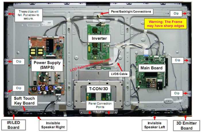 led tv parts diagram