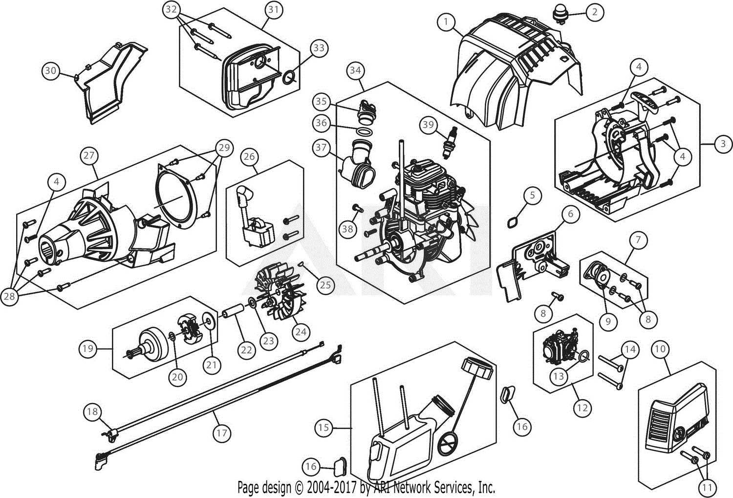 craftsman 27cc weed wacker parts diagram