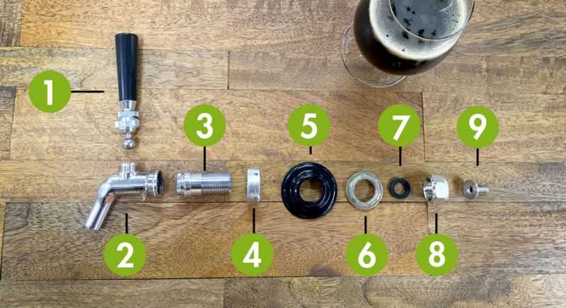 beer faucet parts diagram