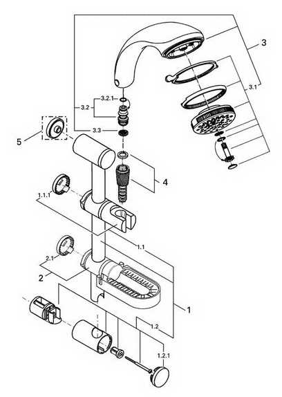 diagram shower head parts