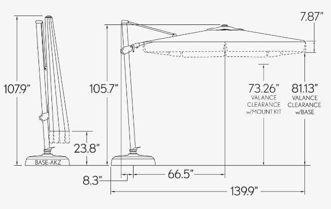 cantilever umbrella parts diagram