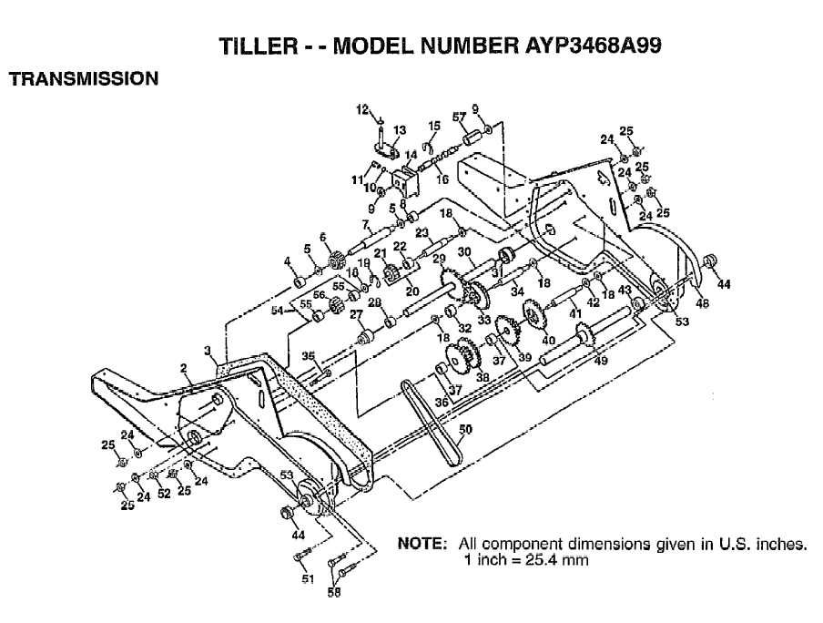 craftsman front tine tiller parts diagram