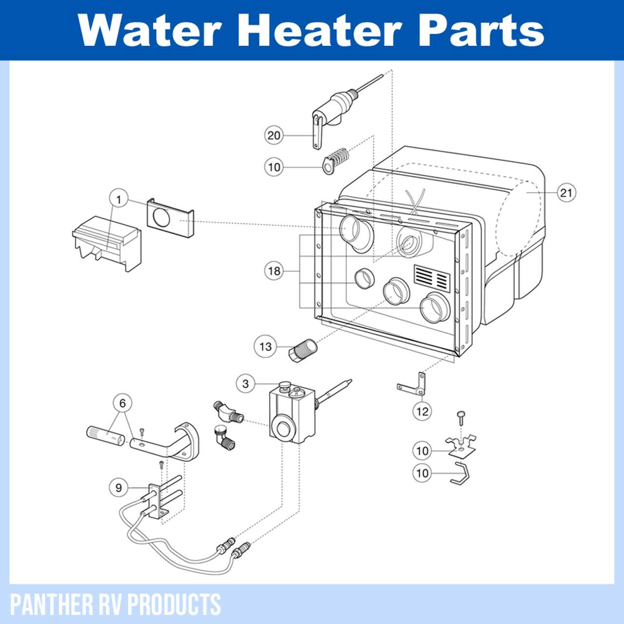 gas water heater parts diagram