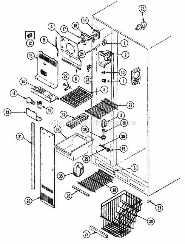 maytag fridge parts diagram