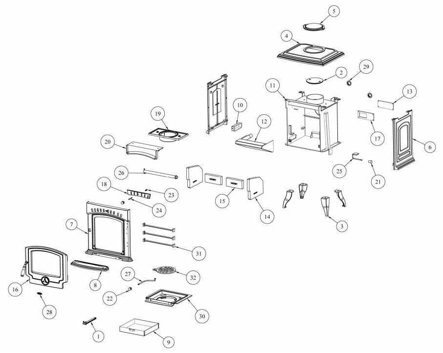 stove parts diagram