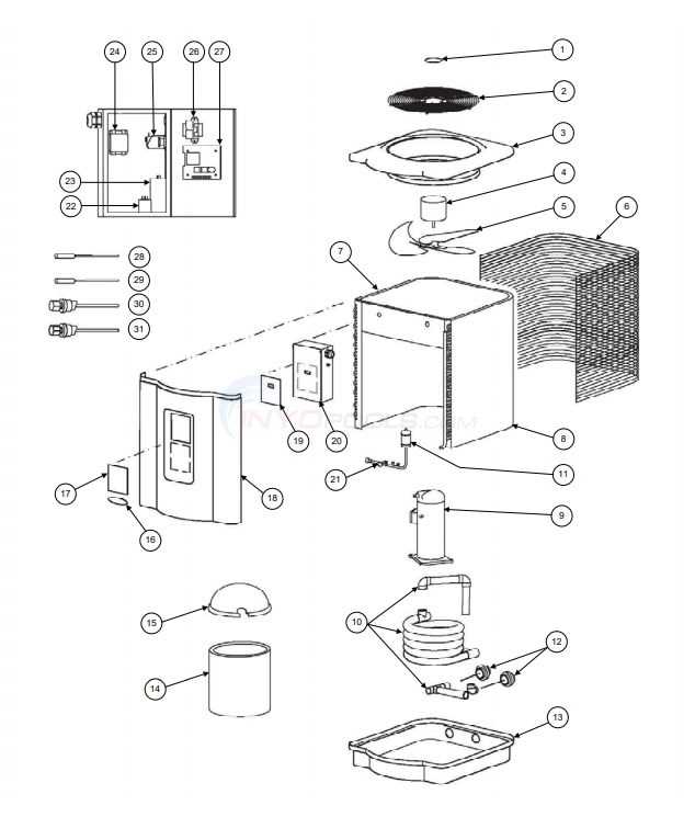 hayward h series pool heater parts diagram