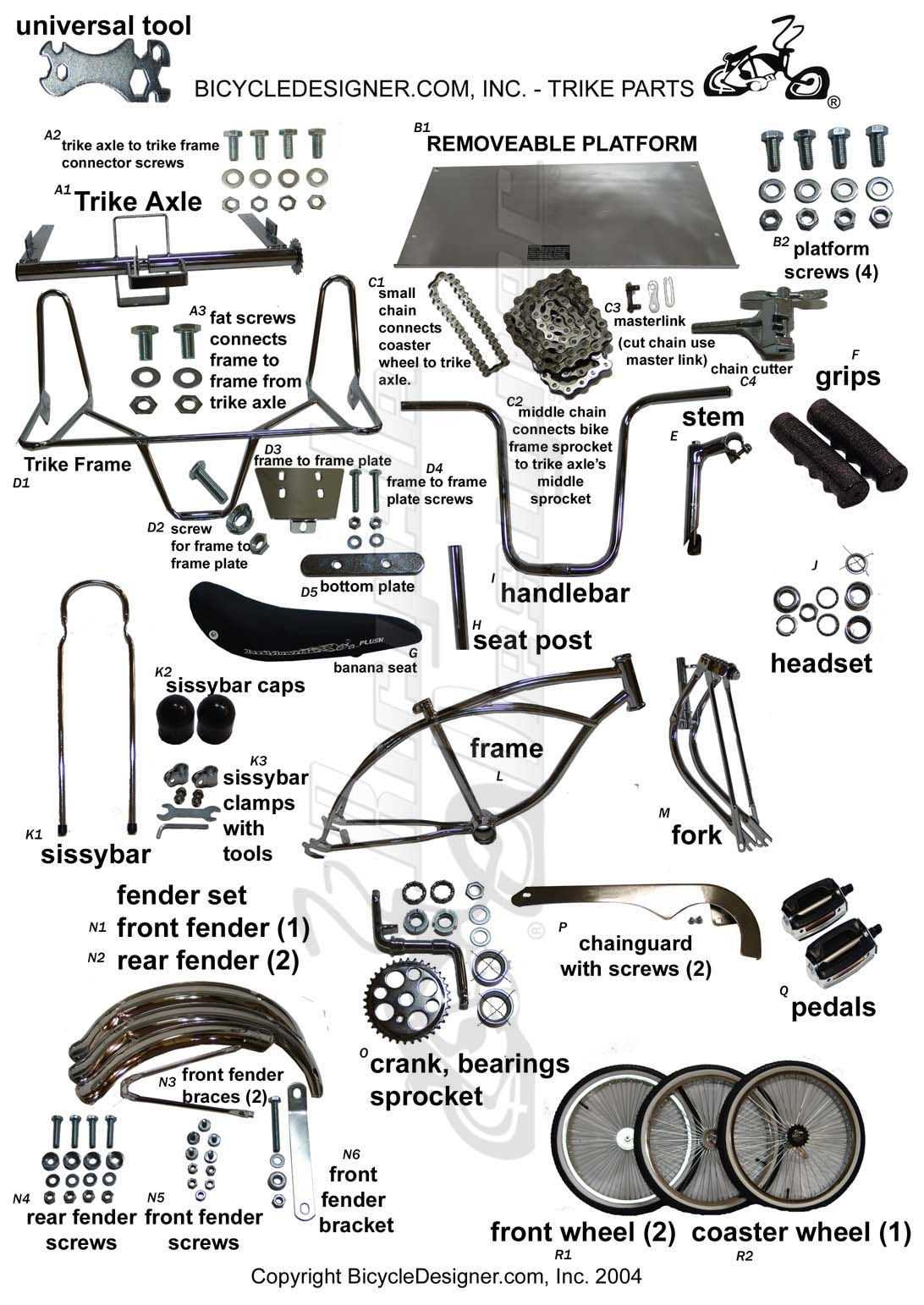 worksman tricycle parts diagram