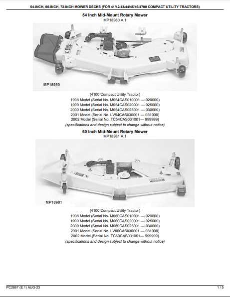 john deere 54c mower deck parts diagram