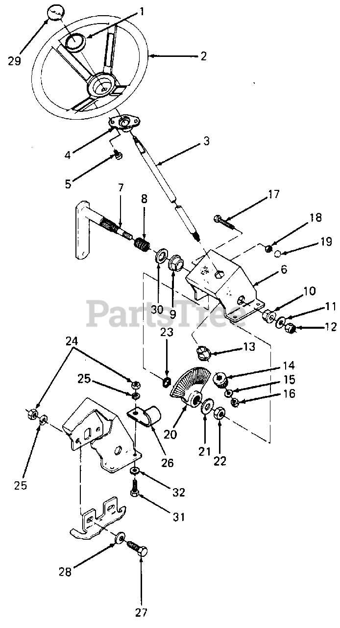 cub cadet lt1042 steering parts diagram