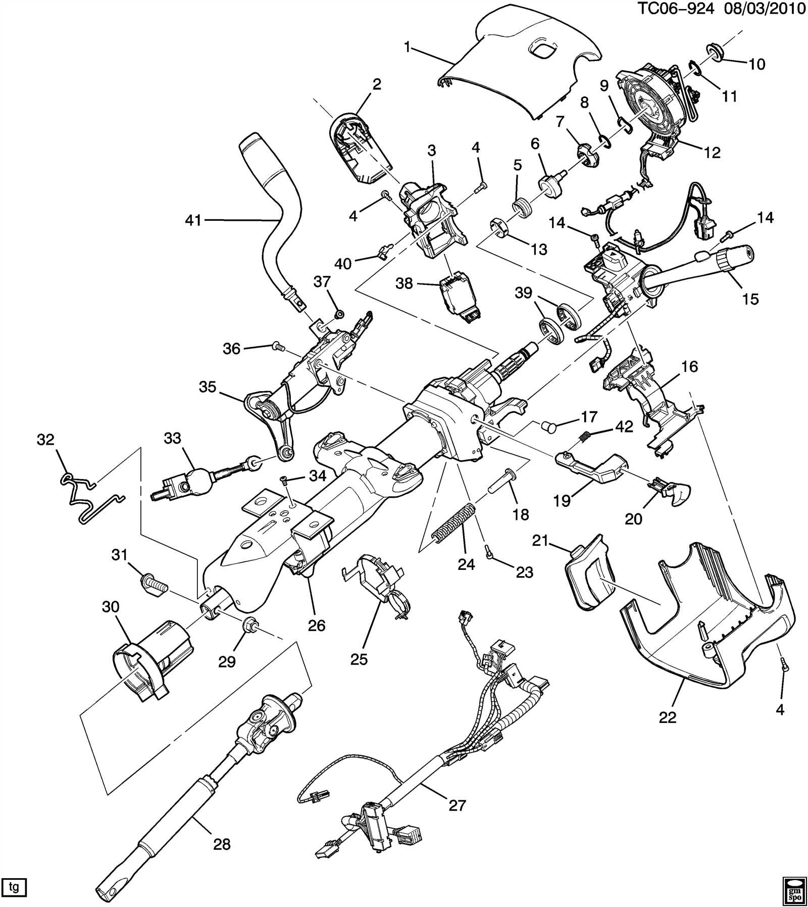 gm steering column parts diagram