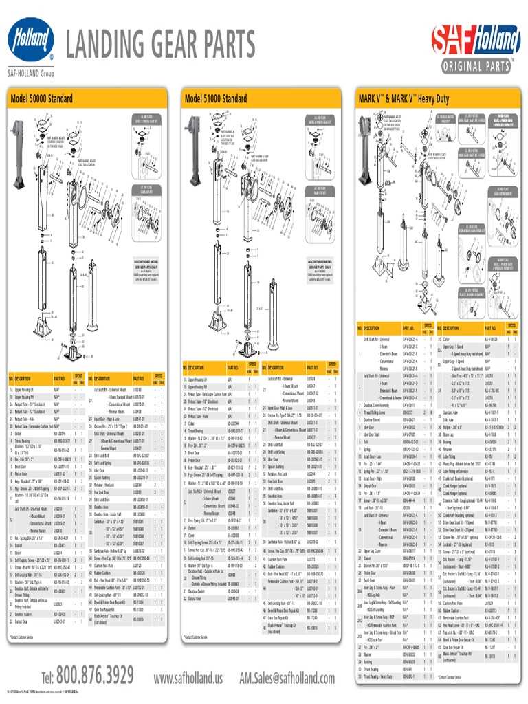 trailer landing gear parts diagram