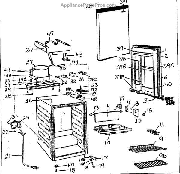 haier mini fridge parts diagram