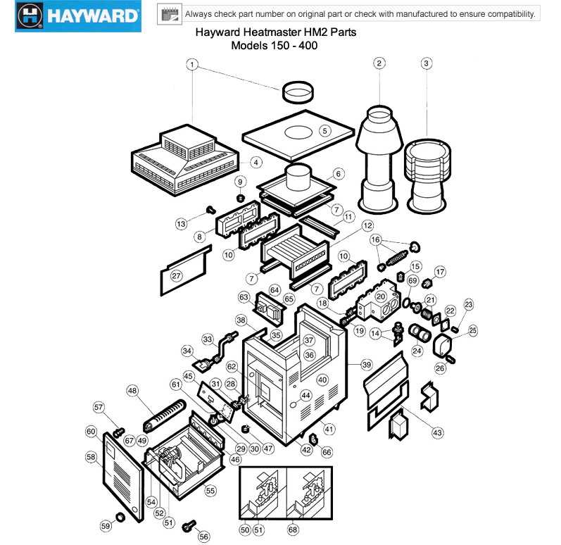 hayward h150 pool heater parts diagram