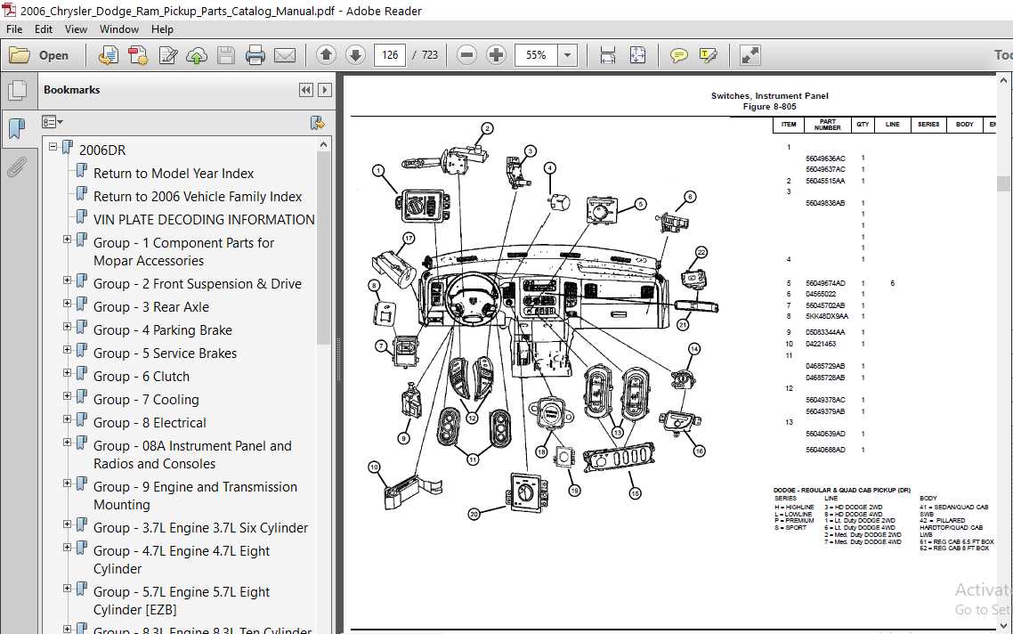 dodge ram parts diagram service manual