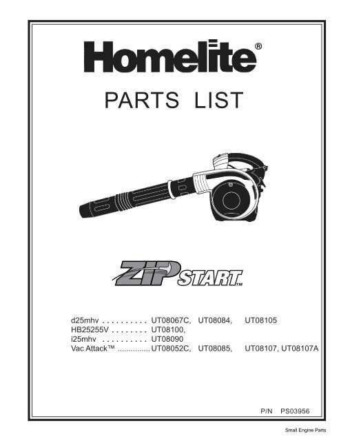 homelite 26b blower parts diagram