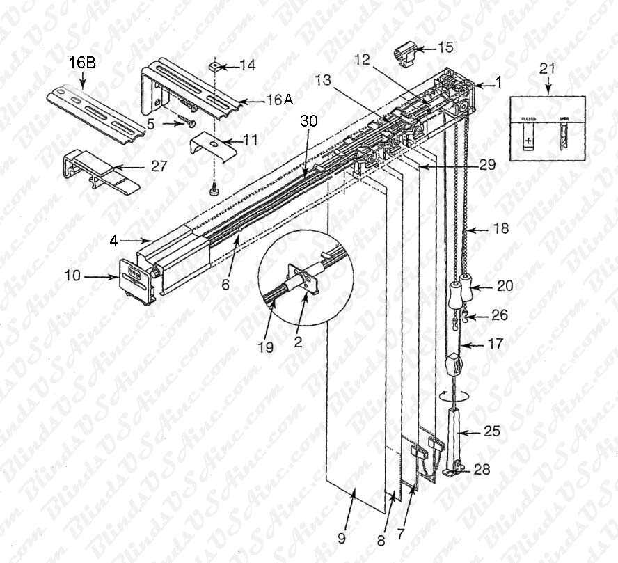 horizontal blinds parts diagram