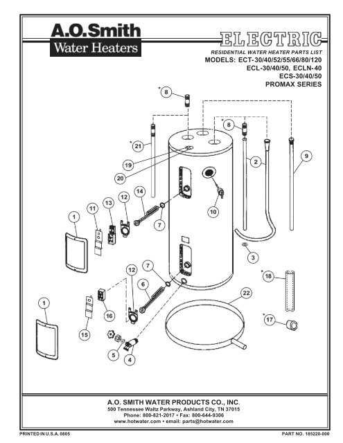 hot water heater parts diagram