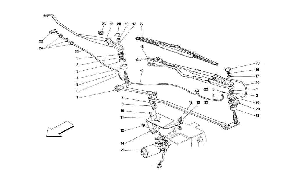 windshield wiper parts diagram